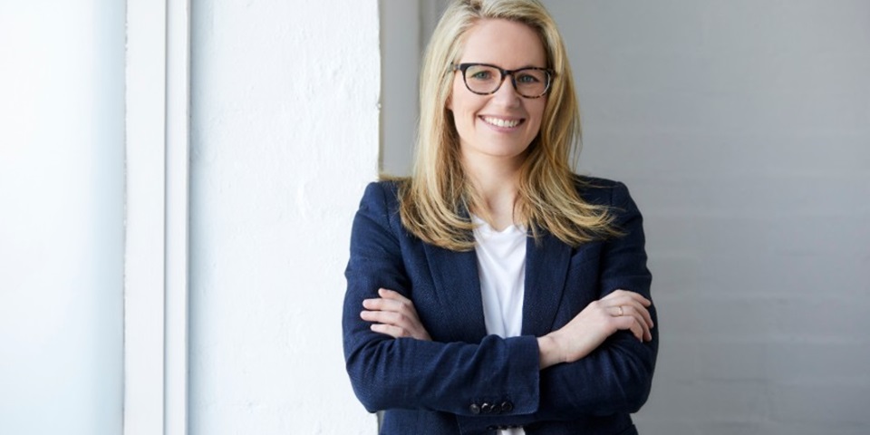 Dr Charlotte Keating with arms folded