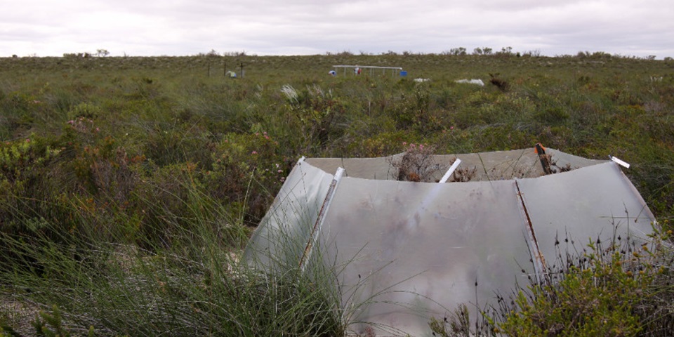 Glasshouses and rain shelters were left in place for four years