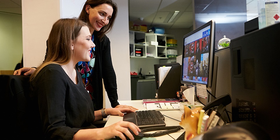 Murdoch student working in office