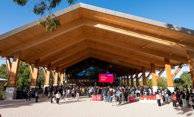 The O-Week 2023 set up outside Boola Katitjin