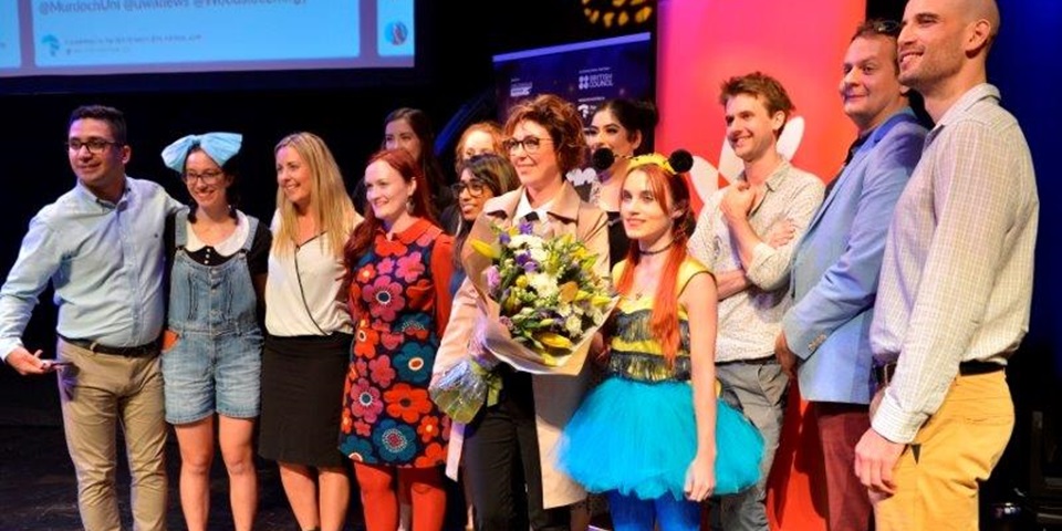 Paola Magni with the other FameLab finalists