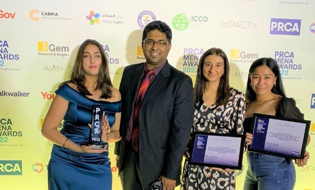 Dubai students at Public Relations Communications Association MENA Awards 2022