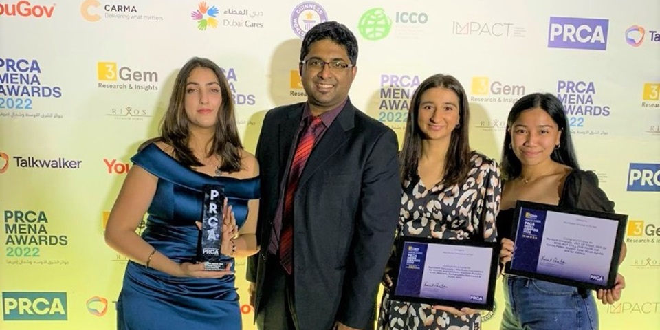 Dubai students at Public Relations Communications Association MENA Awards 2022