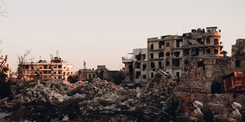 Ruins around the Citadel of Aleppo, Syria