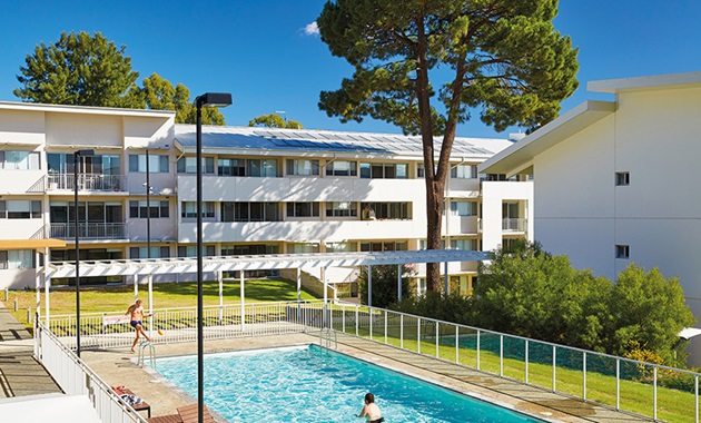 Apartment and pool at the Murdoch Village