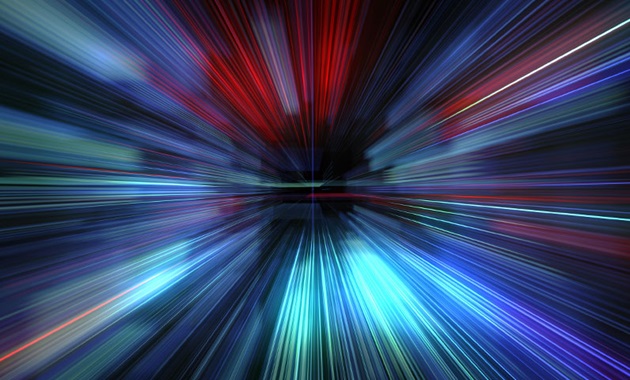 Image of warp speed through space