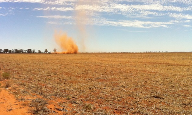 Wind erosion on paddock