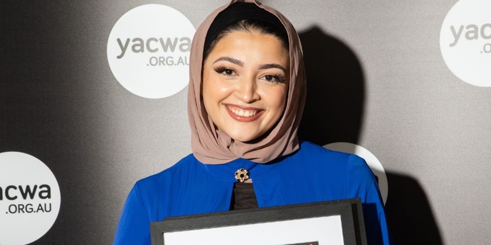 WA Young Person of the Year 2022, Zahra Al Hilaly, a young muslim woman wearing a head scarf.